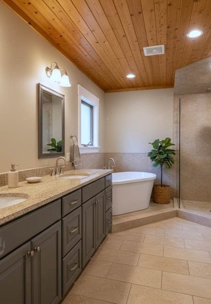subway tile shower wall in a Houston bathroom