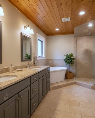 bathroom design concept board for a Houston client