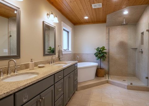 custom bathroom vanity installation in Houston