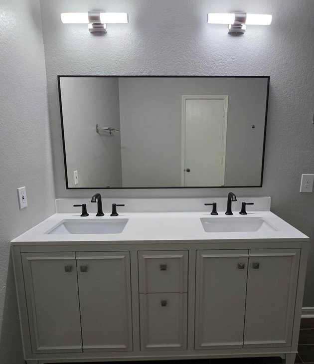porcelain bathroom tile installation in a Houston home