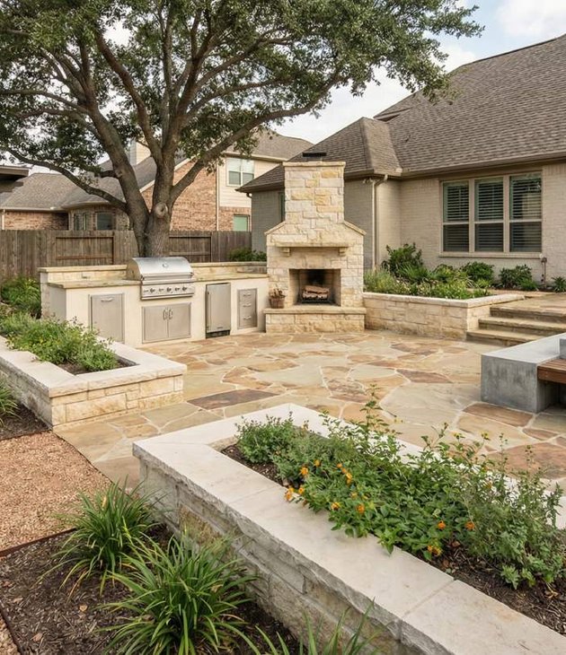 landscape lighting installation by Saul's Home Improvement in Houston