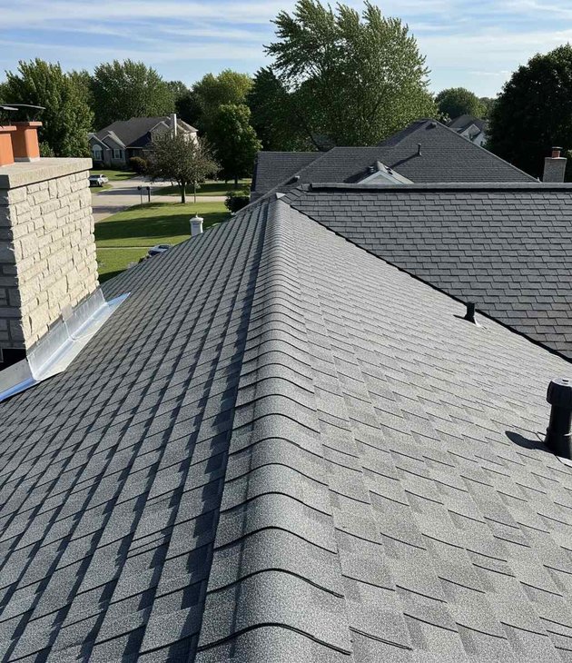 Saul's Home Improvement crew performing emergency roof repair on a Houston home after a storm