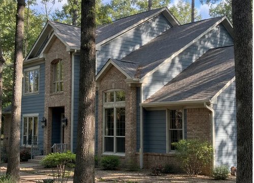 completed exterior repaint and fascia repair in The Woodlands TX