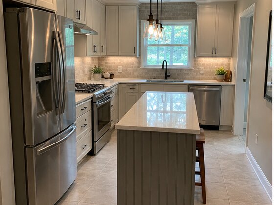 completed 1975 kitchen remodel in Grogans Mill The Woodlands TX